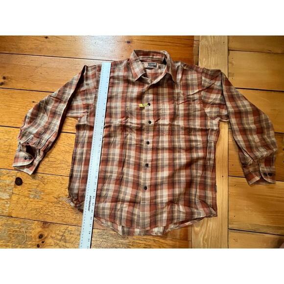 G.H Bass Earth Men's Flannel Button Down Shirt. Size large. earthy colors - Picture 3 of 5